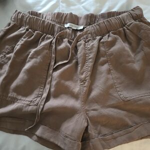 Love Tree Tan Elastic Waist Shorts